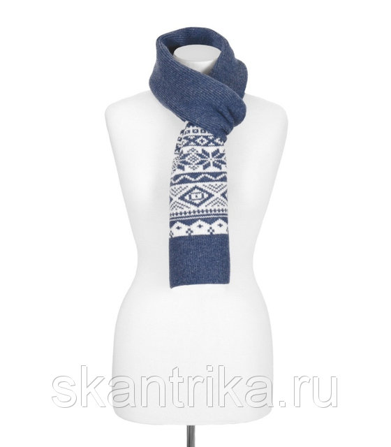Жаккардовый комплект на зиму (синий) от интернет-магазина натурального трикотажа "SKANTRIKA"