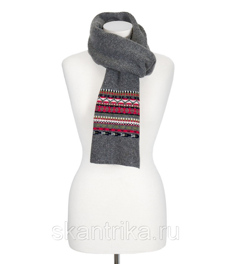 Жаккардовый шарф темный от интернет-магазина натурального трикотажа "SKANTRIKA"