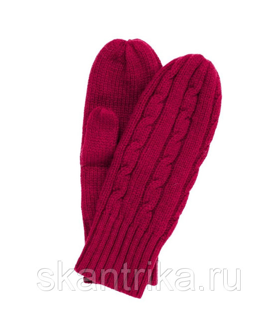 Комплект с косами на зиму (карминовый) от интернет-магазина натурального трикотажа "SKANTRIKA"