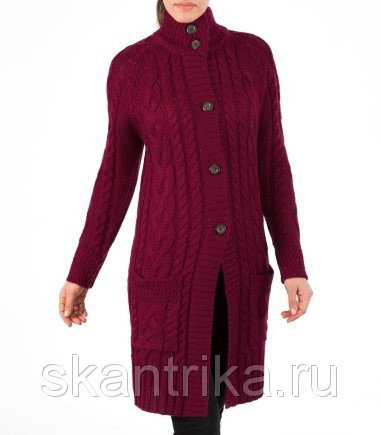 Аранское пальто из шерсти ягненка от интернет-магазина натурального трикотажа "SKANTRIKA"